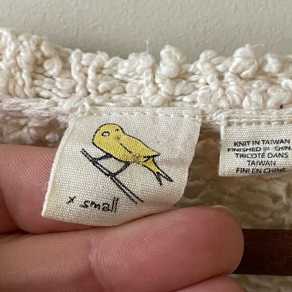 anthropologie yellow bird Soft Slub loose Knit V Neck Sweater extra small - Picture 5 of 9